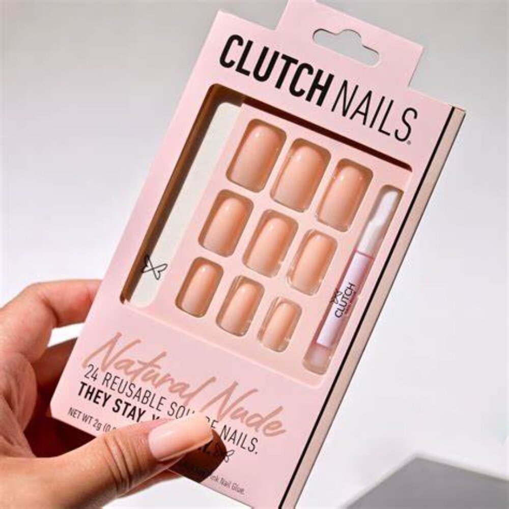 3for$20 NWT Clutch Nails Natural Nude 24 Reusable Square Nails